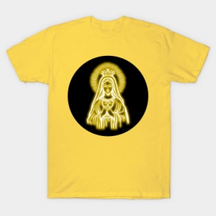 Gold Neon Blessed Virgin Mary T-Shirt